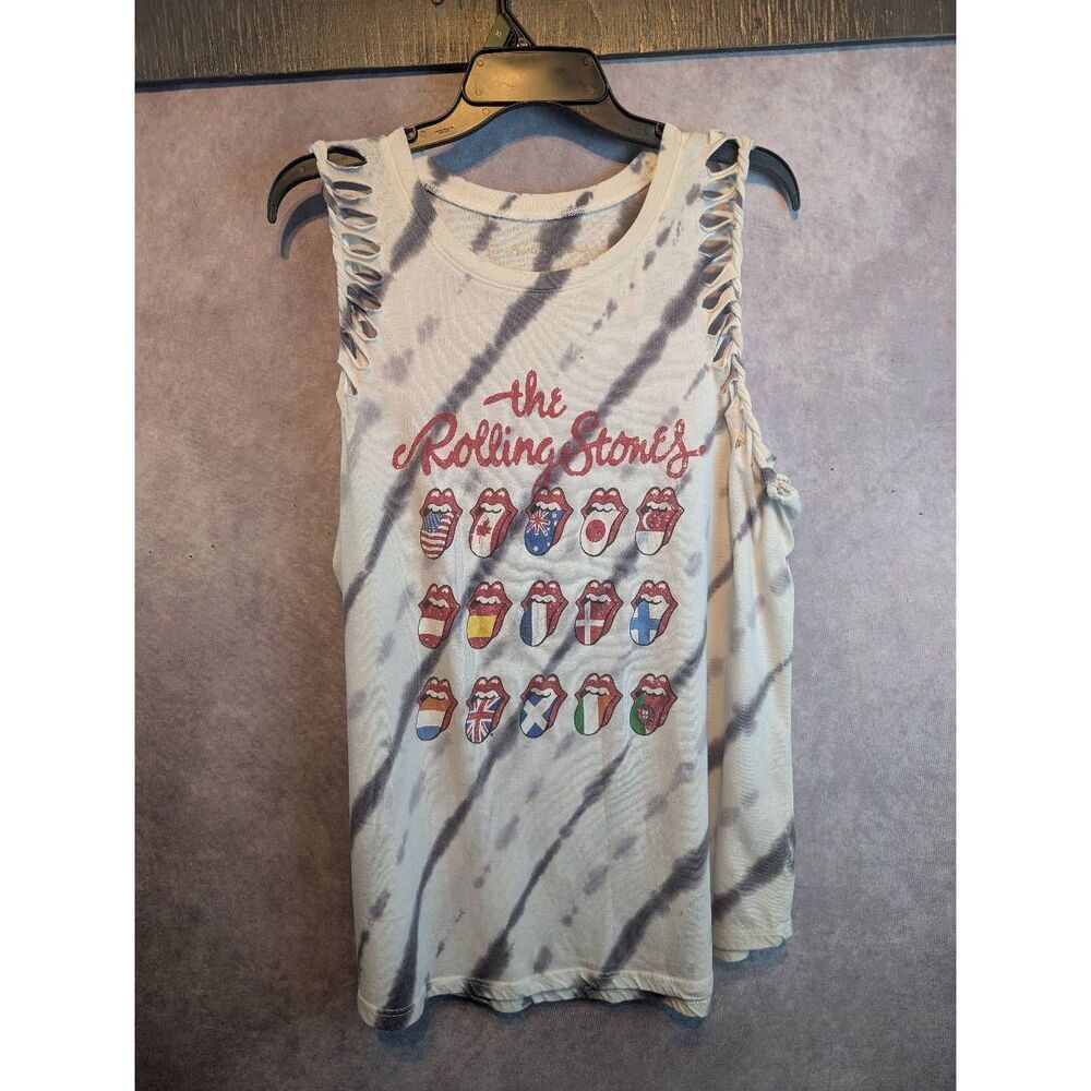 The Rolling Stones custom thrashed grunge tank top 2x